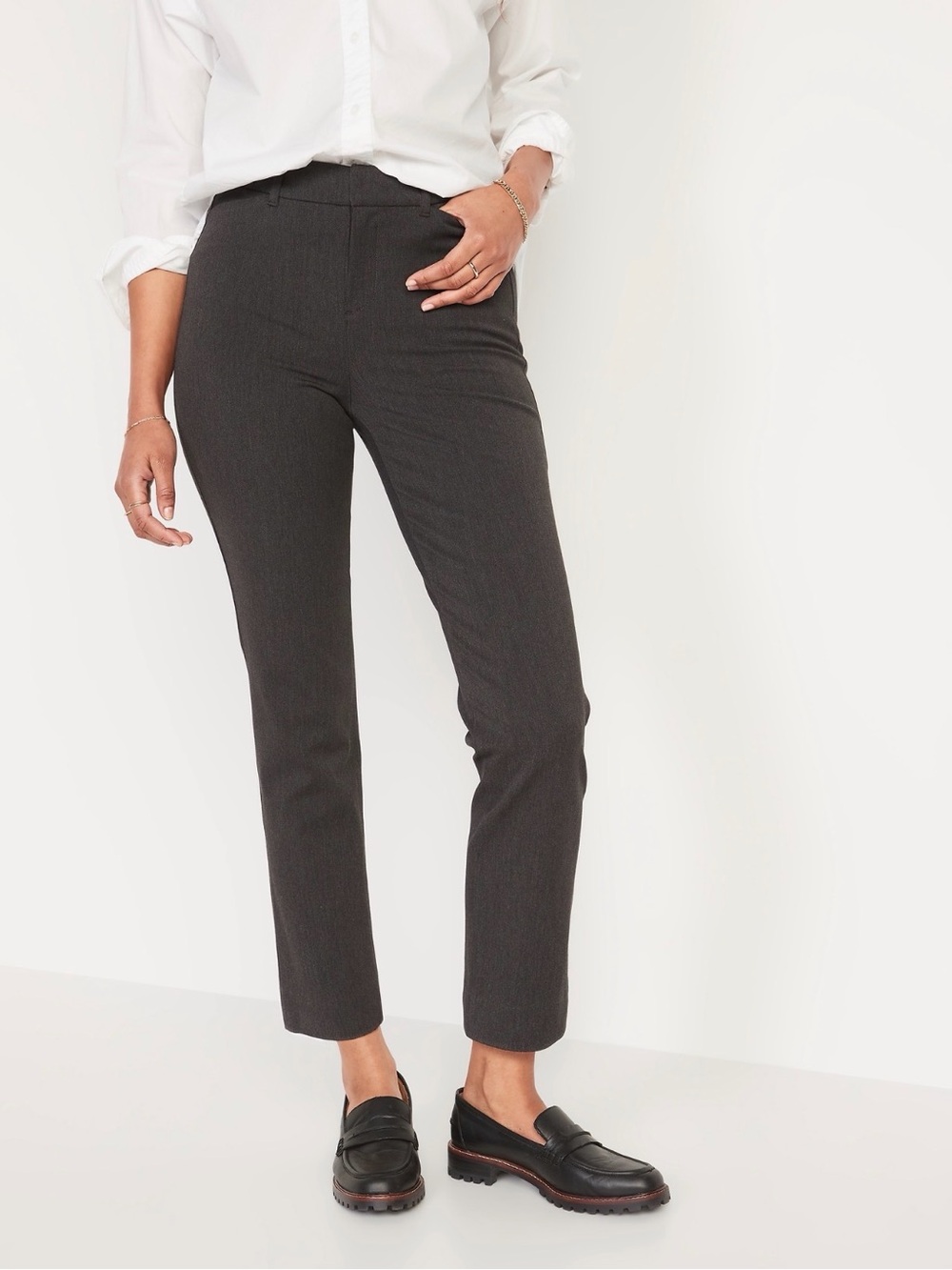 Old Navy High-Waisted Pixie Skinny Ankle Pants Size L Color Charcoal Gray